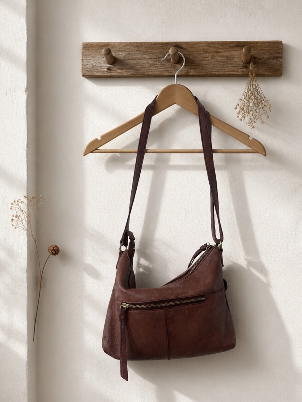 Margot New York Women’s Caramel Genuine Leather Satchel Bag Purse